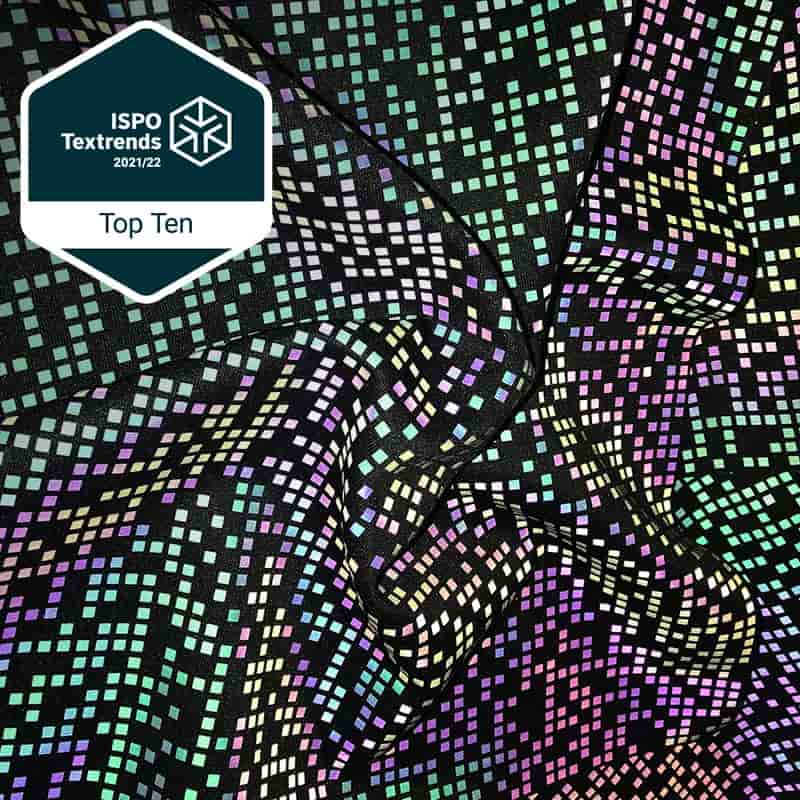 炫彩印花小方格反光布