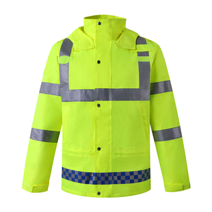 港式交通路政反光雨衣多口袋可印刷