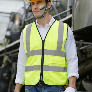 交通環衛施工反光馬甲安全背心帶口袋